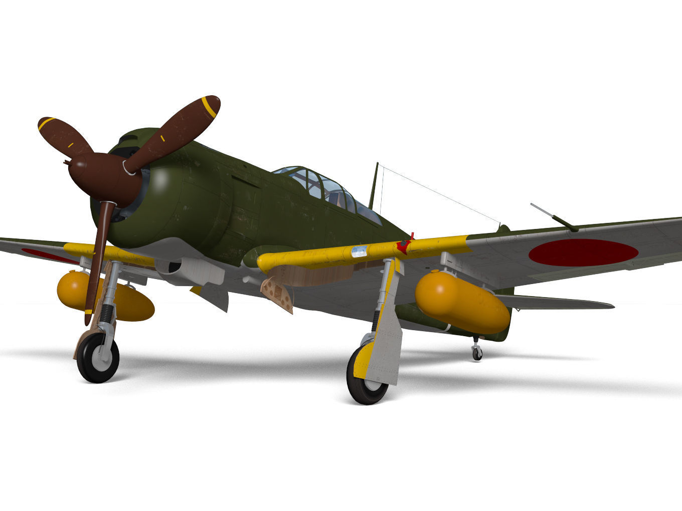 Kawasaki Ki100 Early 3D model_4
