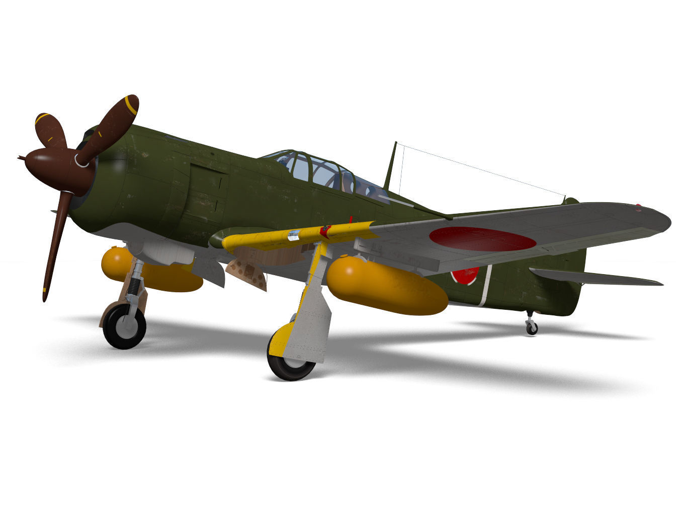 Kawasaki Ki100 Early 3D model_2