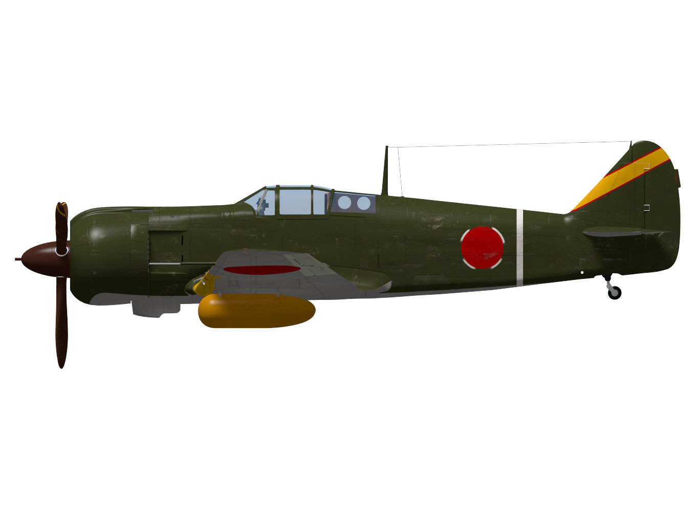 Kawasaki Ki100 Early 3D model_7