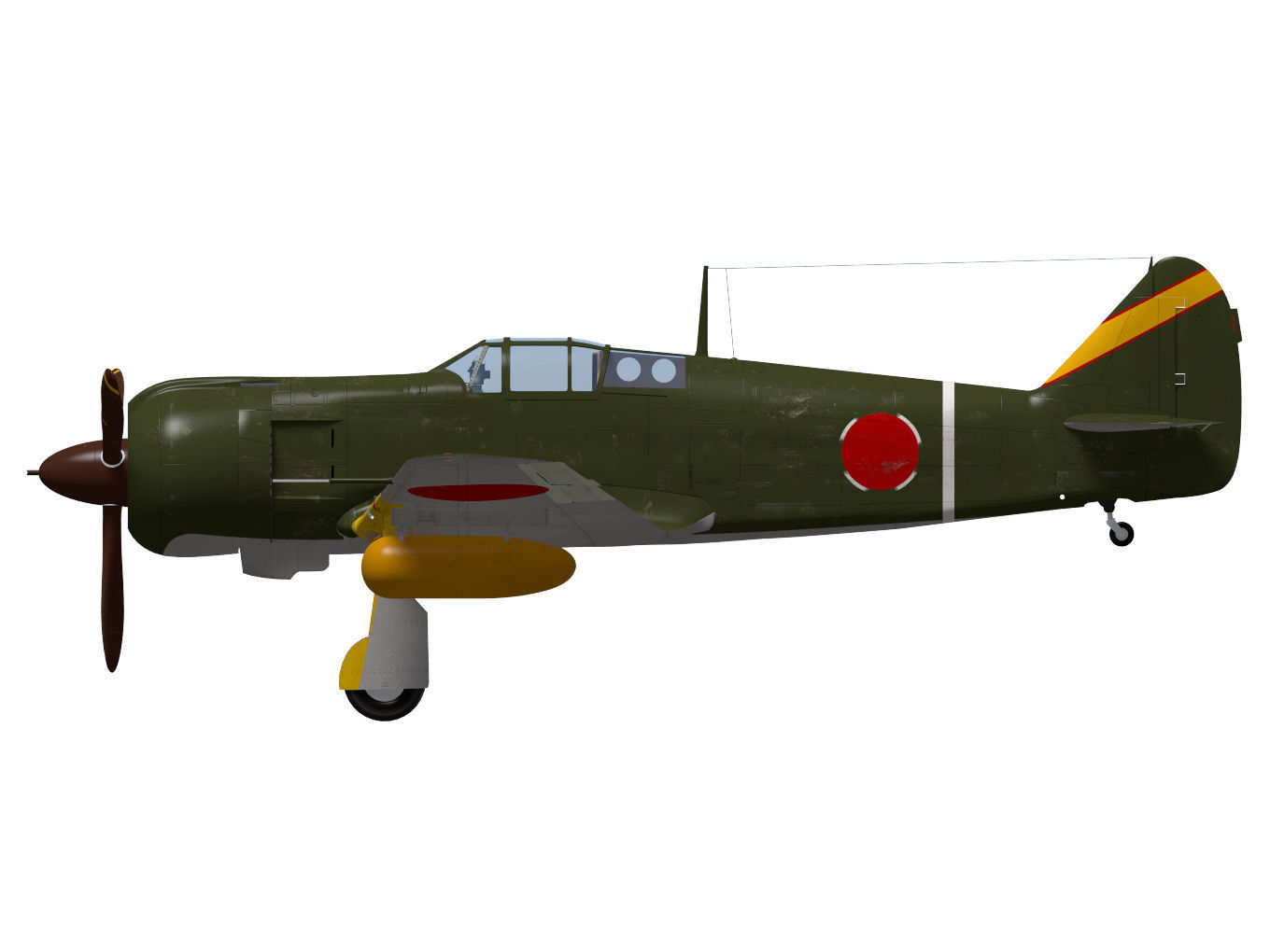 Kawasaki Ki100 Early 3D model_8