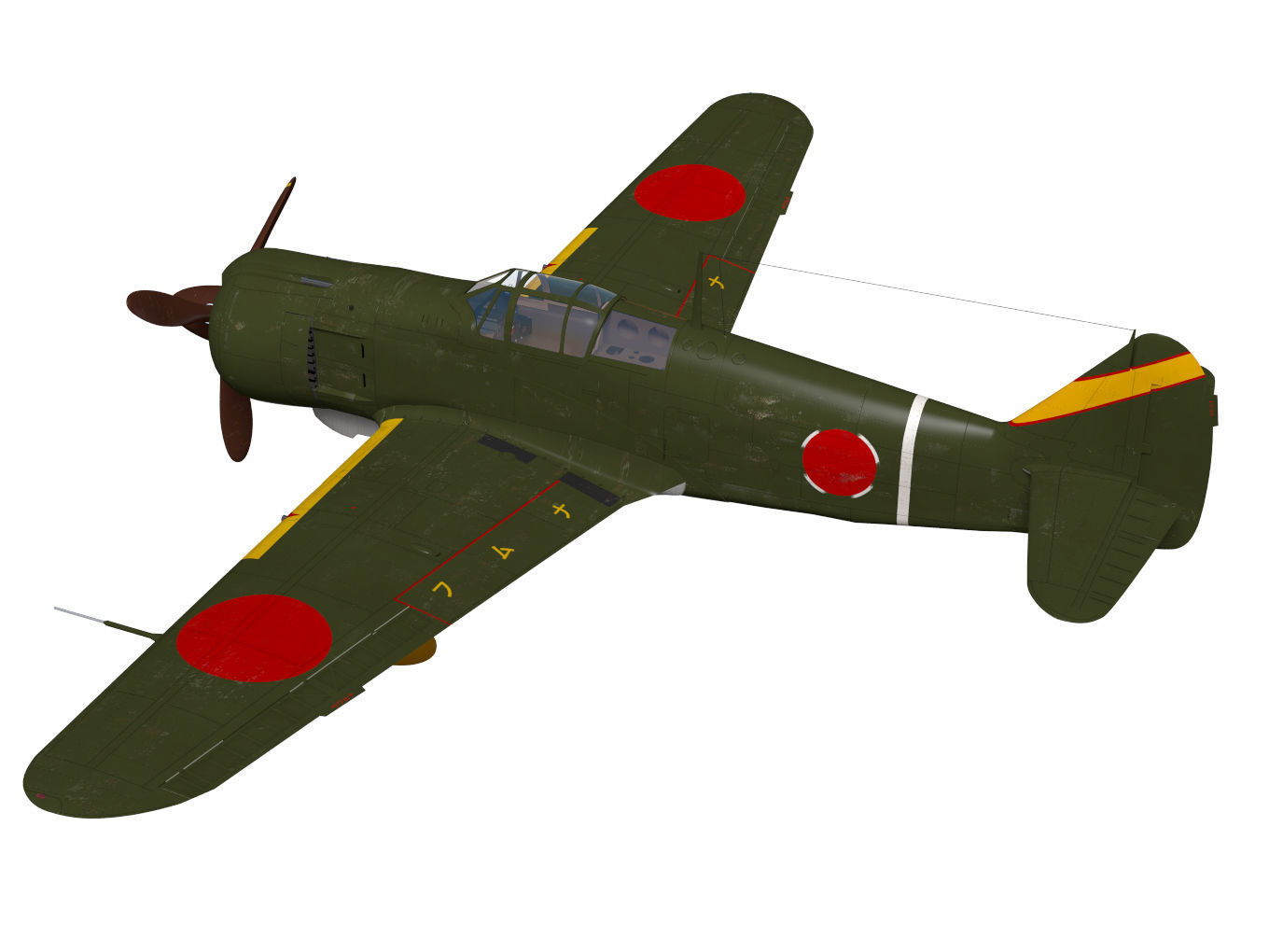 Kawasaki Ki100 Early 3D model_1