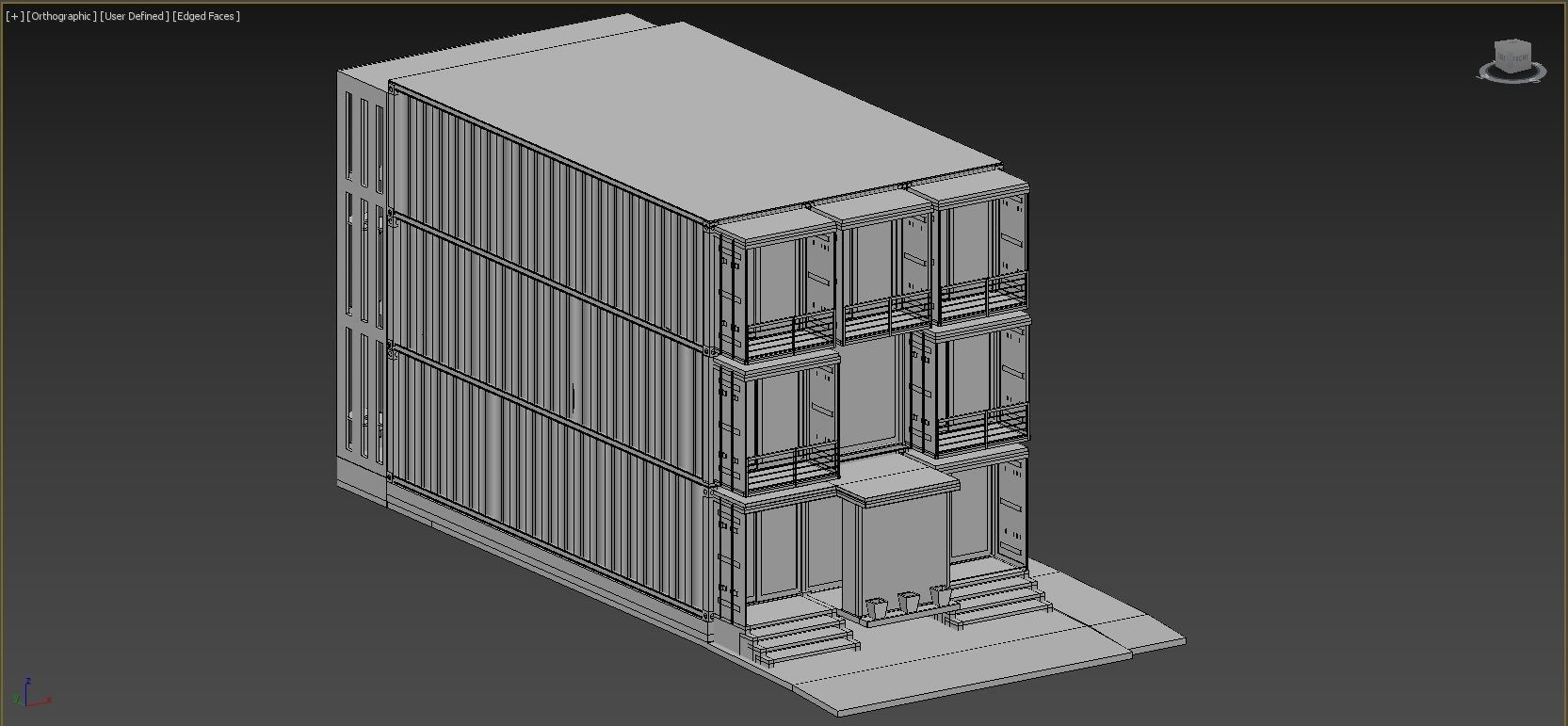 THREE STOREY CONTAINER HOUSE 3D model_9