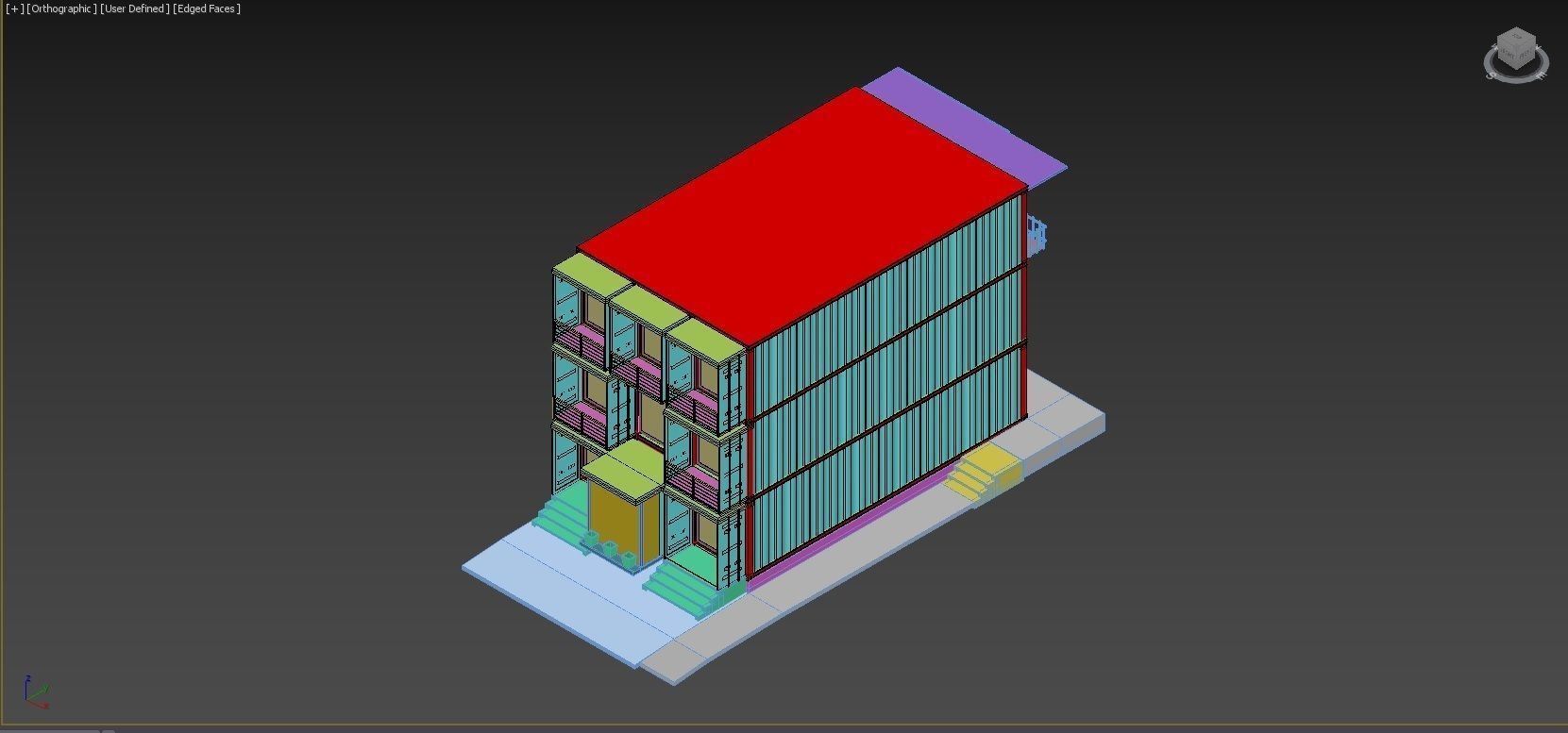 THREE STOREY CONTAINER HOUSE 3D model_5