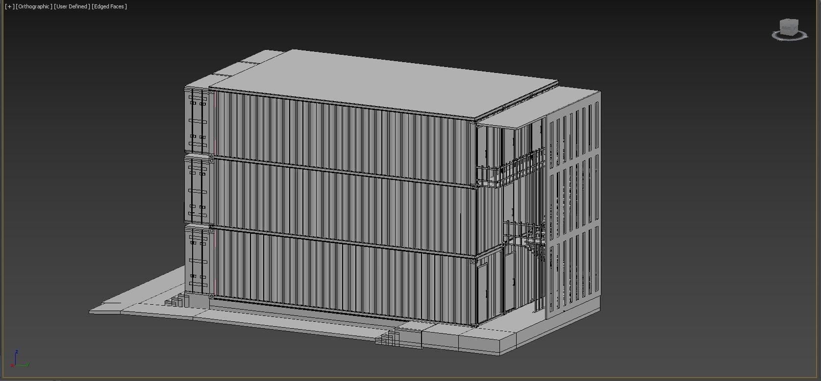 THREE STOREY CONTAINER HOUSE 3D model_10