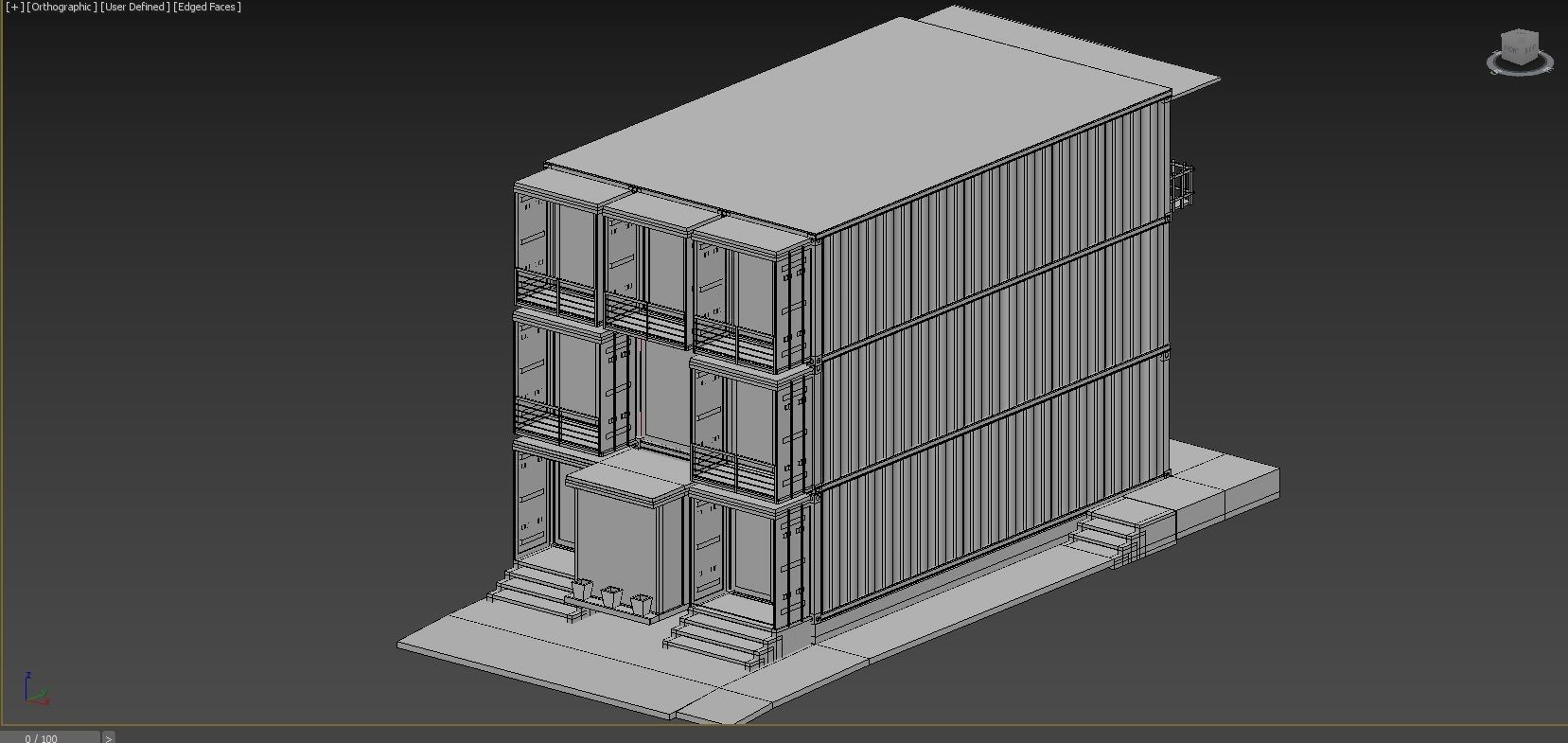 THREE STOREY CONTAINER HOUSE 3D model_8