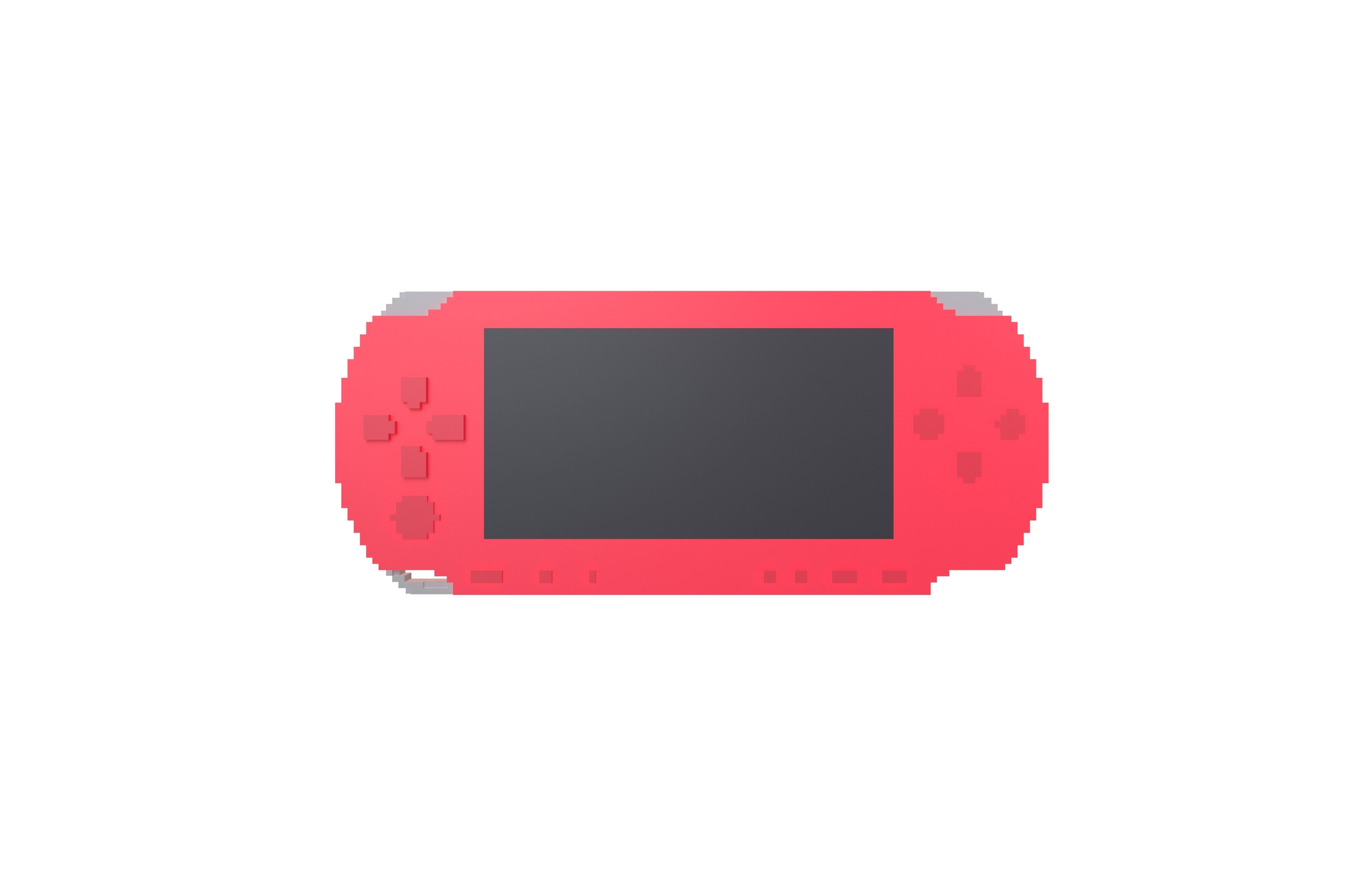 Voxel Cartoon PSP v1 002 Low-poly 3D model_1
