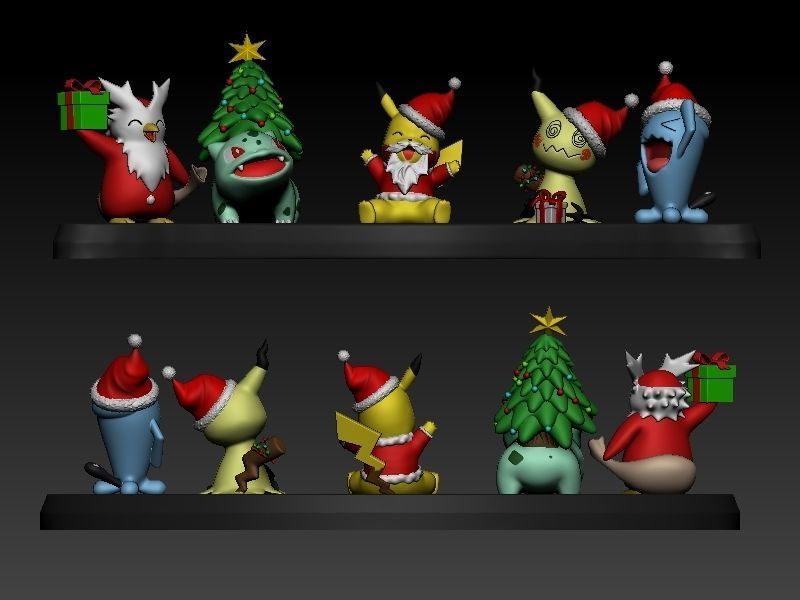 Pokemon christmas pack 3D print model_1