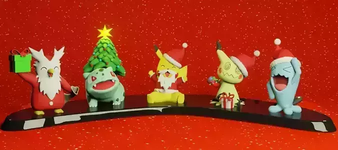 Pokemon christmas pack 3D print model