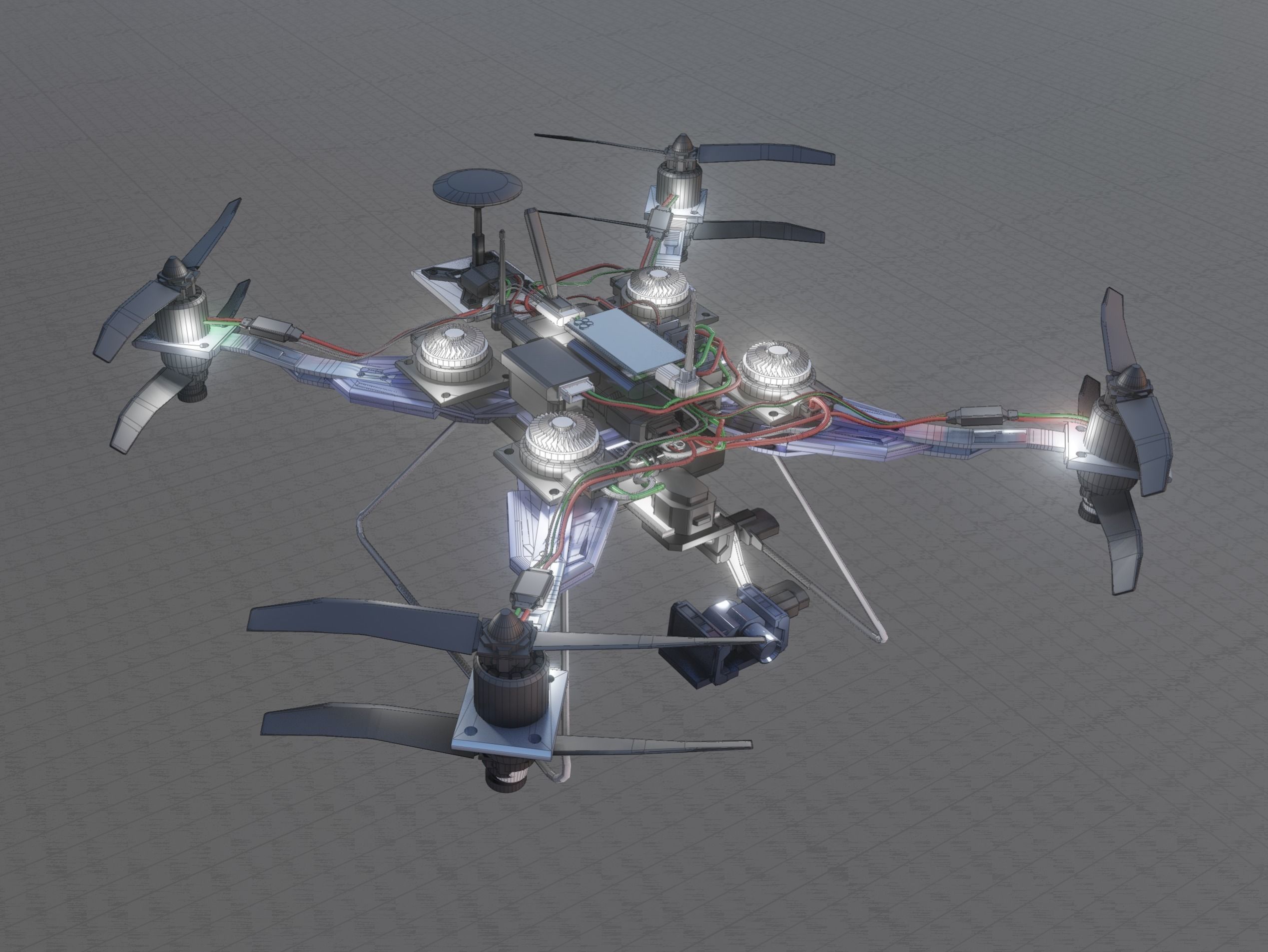 Long Range Drone Anatomy Design 3D model_7