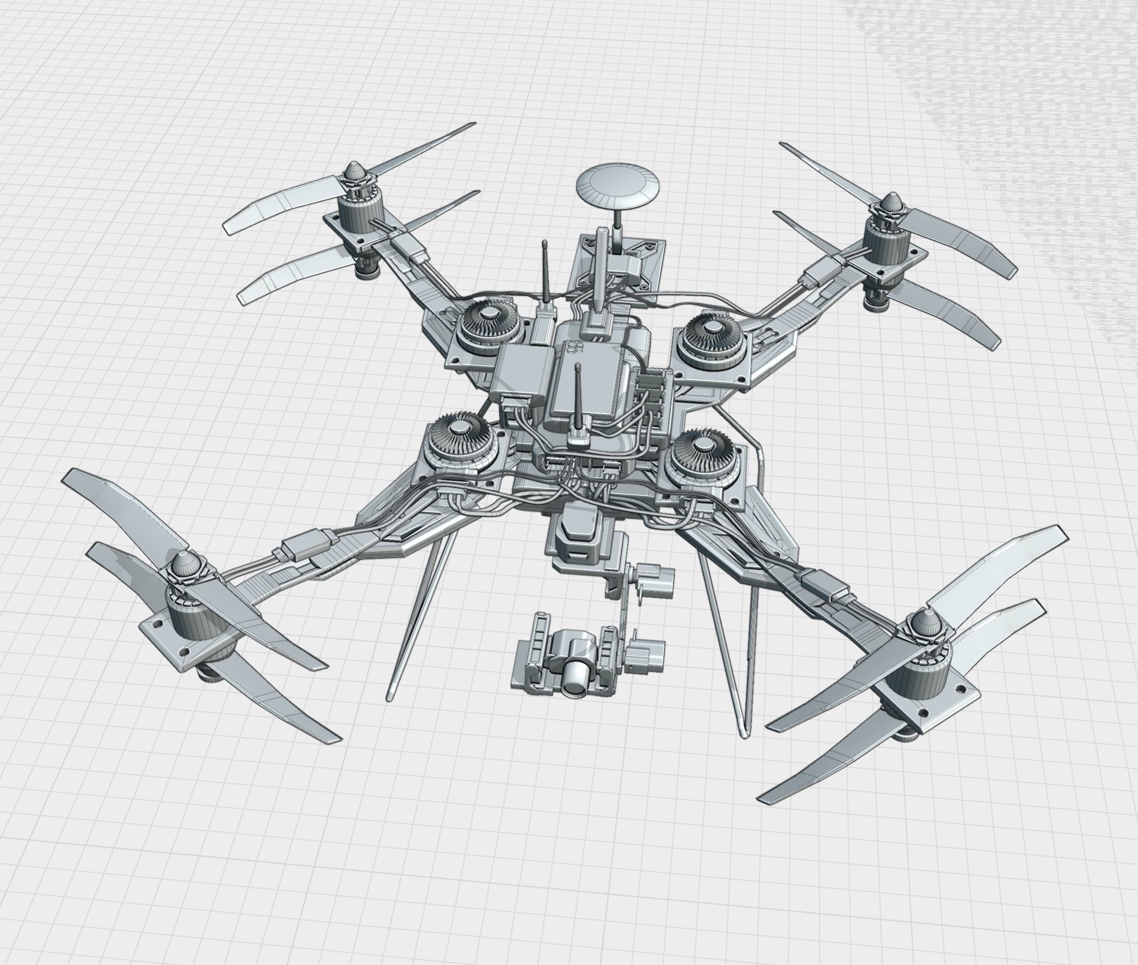 Long Range Drone Anatomy Design 3D model_8