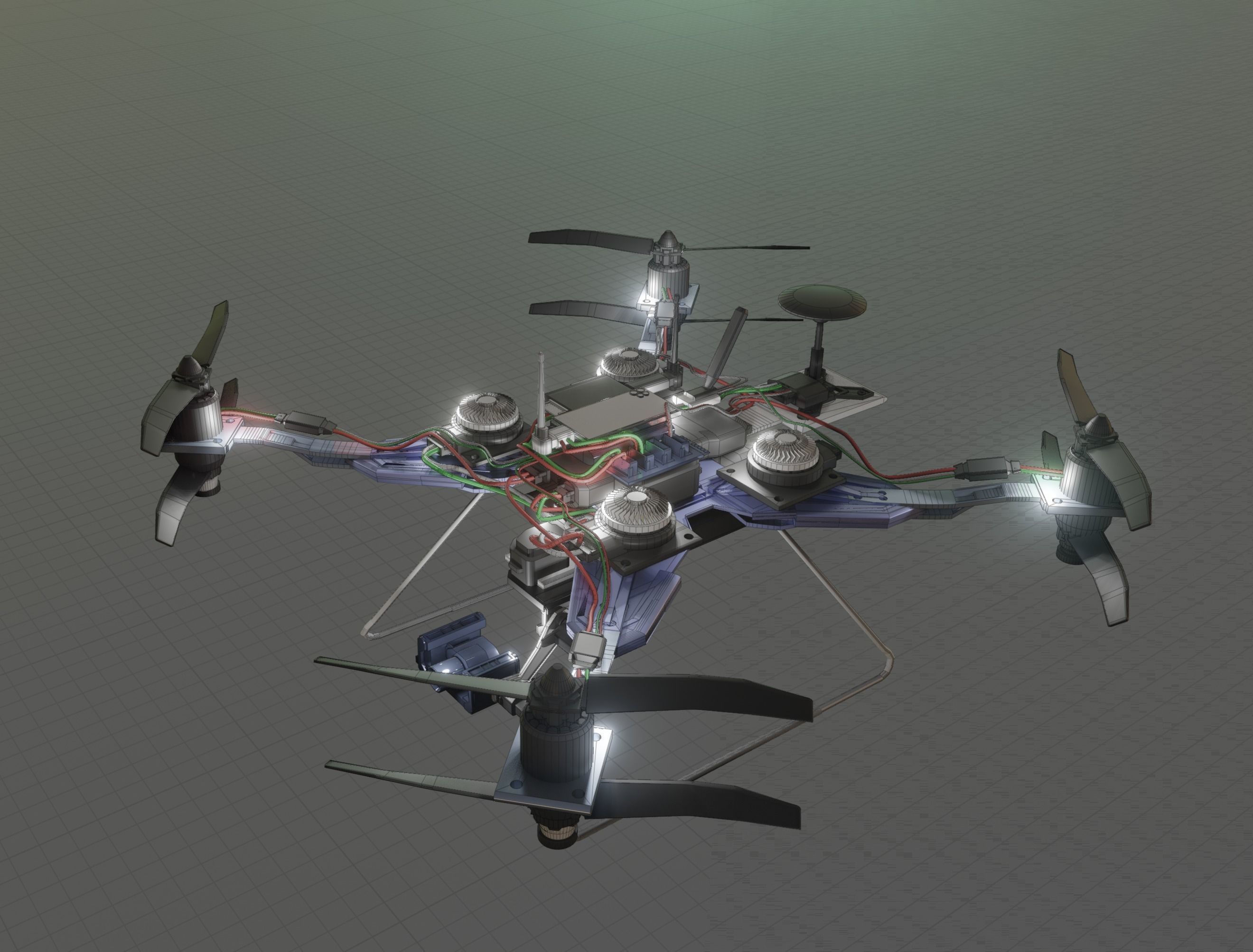 Long Range Drone Anatomy Design 3D model_3