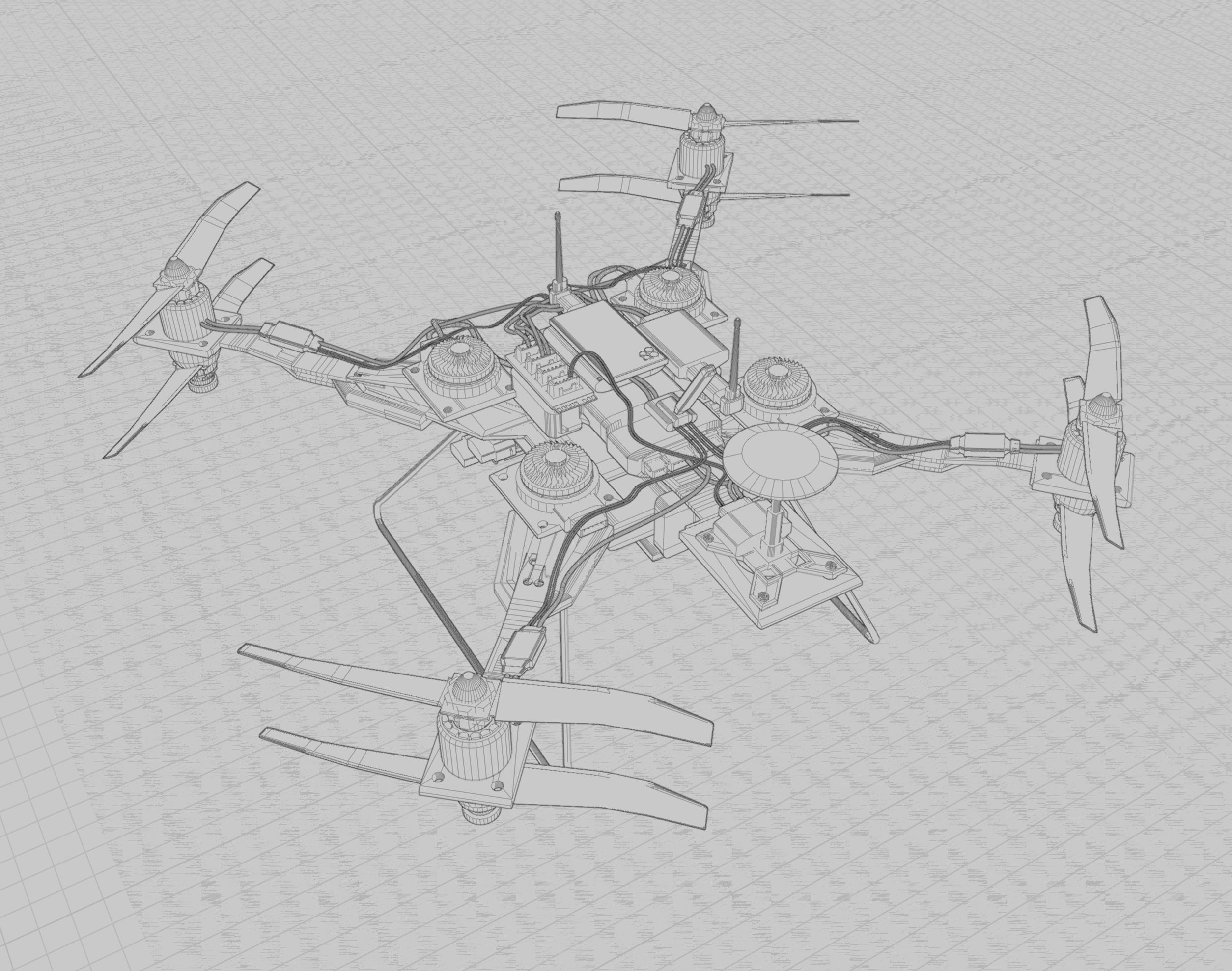 Long Range Drone Anatomy Design 3D model_6