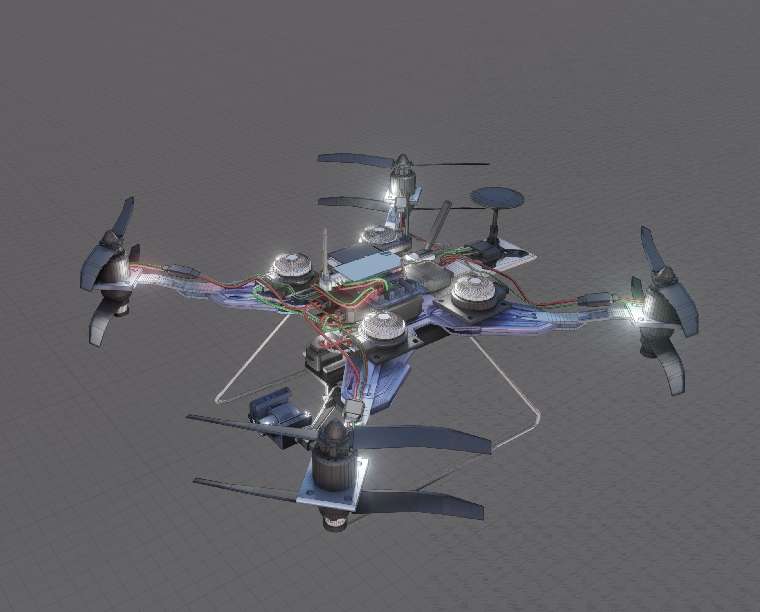 Long Range Drone Anatomy Design 3D model_5