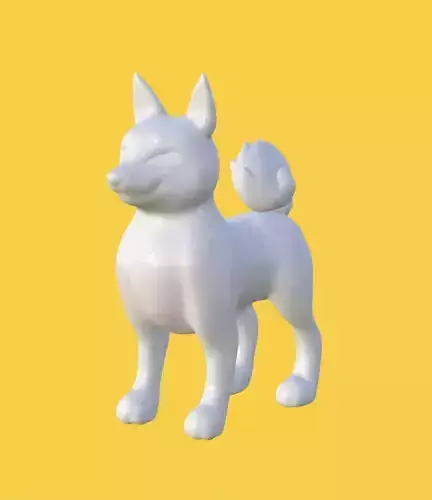 Happy Charming Cartoon Shiba Inu Dog Figure Figurine Model