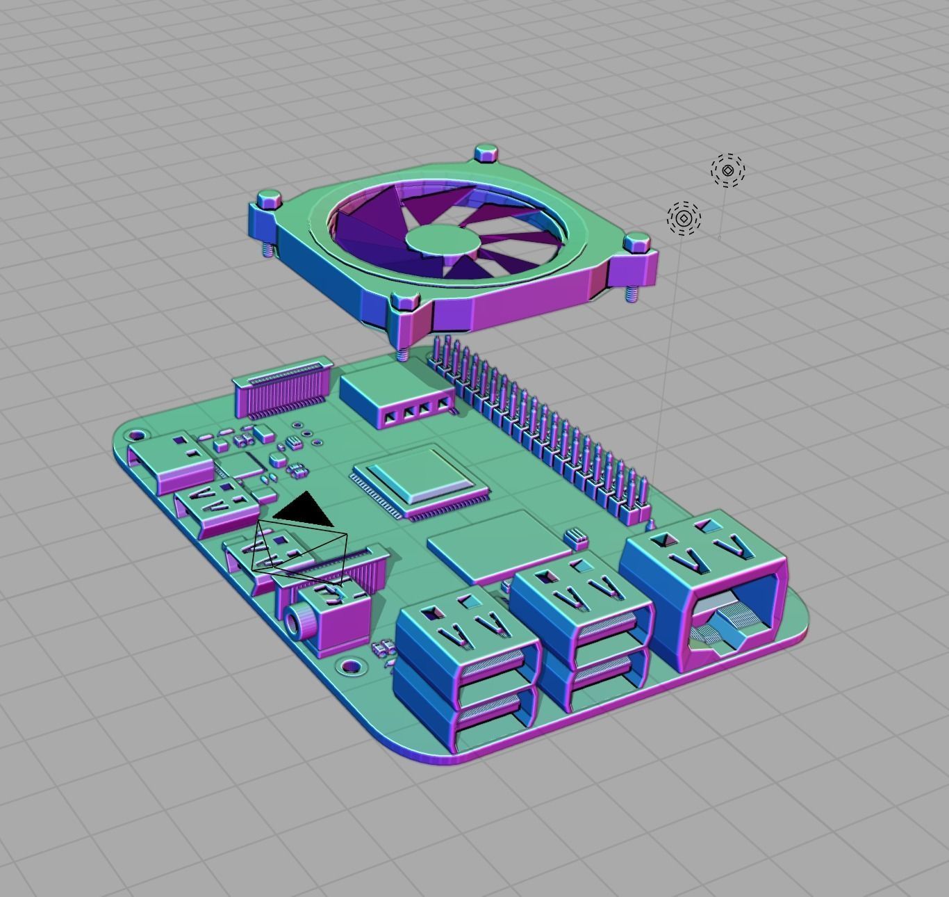 Basic Raspberry Pi 4 Design 3D model_11