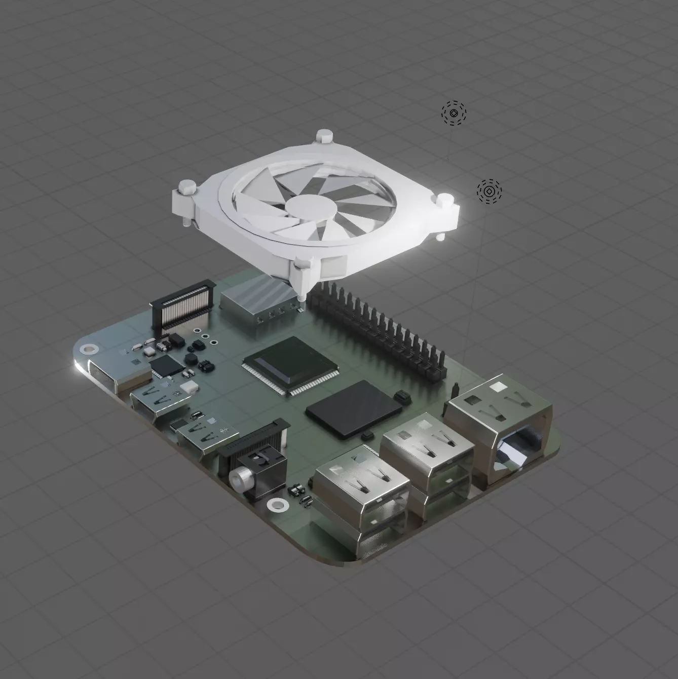 Basic Raspberry Pi 4 Design 3D model_0
