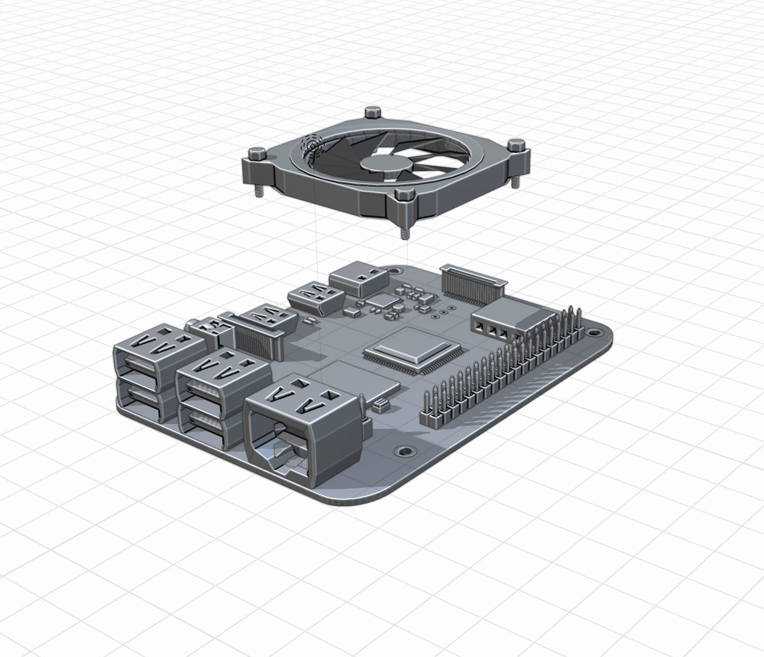 Basic Raspberry Pi 4 Design 3D model_7