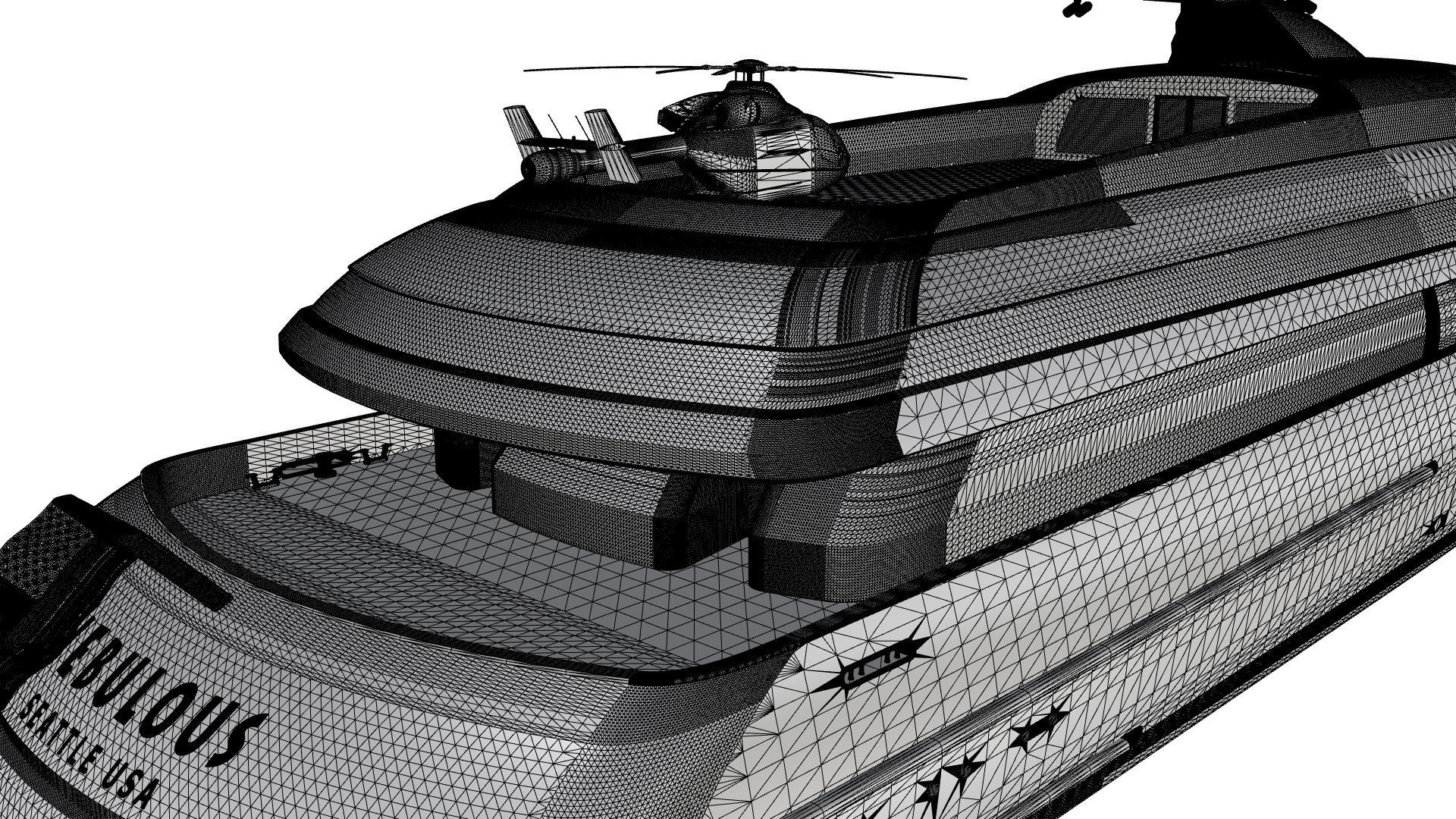 100 Meter Mega Yacht 3D model_14