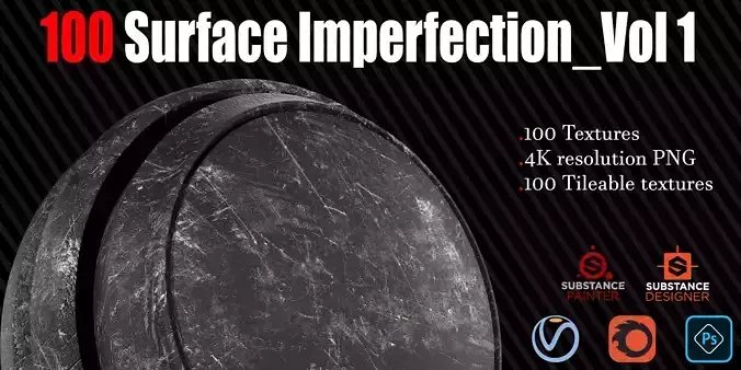 100 Surface Imperfection  4k Tileable Textures Vol 1