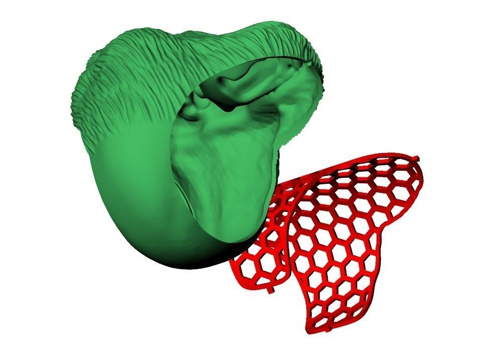 gorilla head ring 3D print model_5