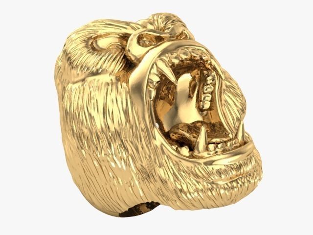 gorilla head ring 3D print model_1