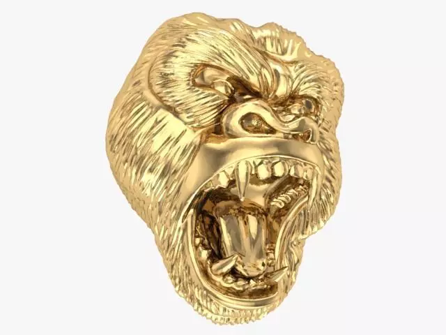 gorilla head ring 3D print model_0