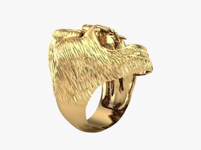 gorilla head ring 3D print model_3
