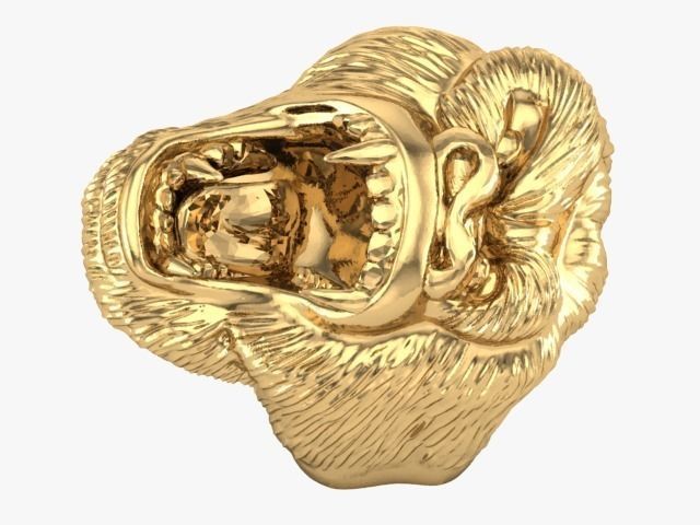 gorilla head ring 3D print model_2