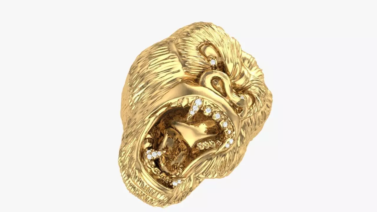 gorilla head ring diamond version 3D print model