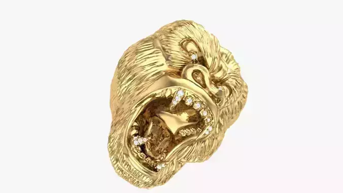 gorilla head ring diamond version