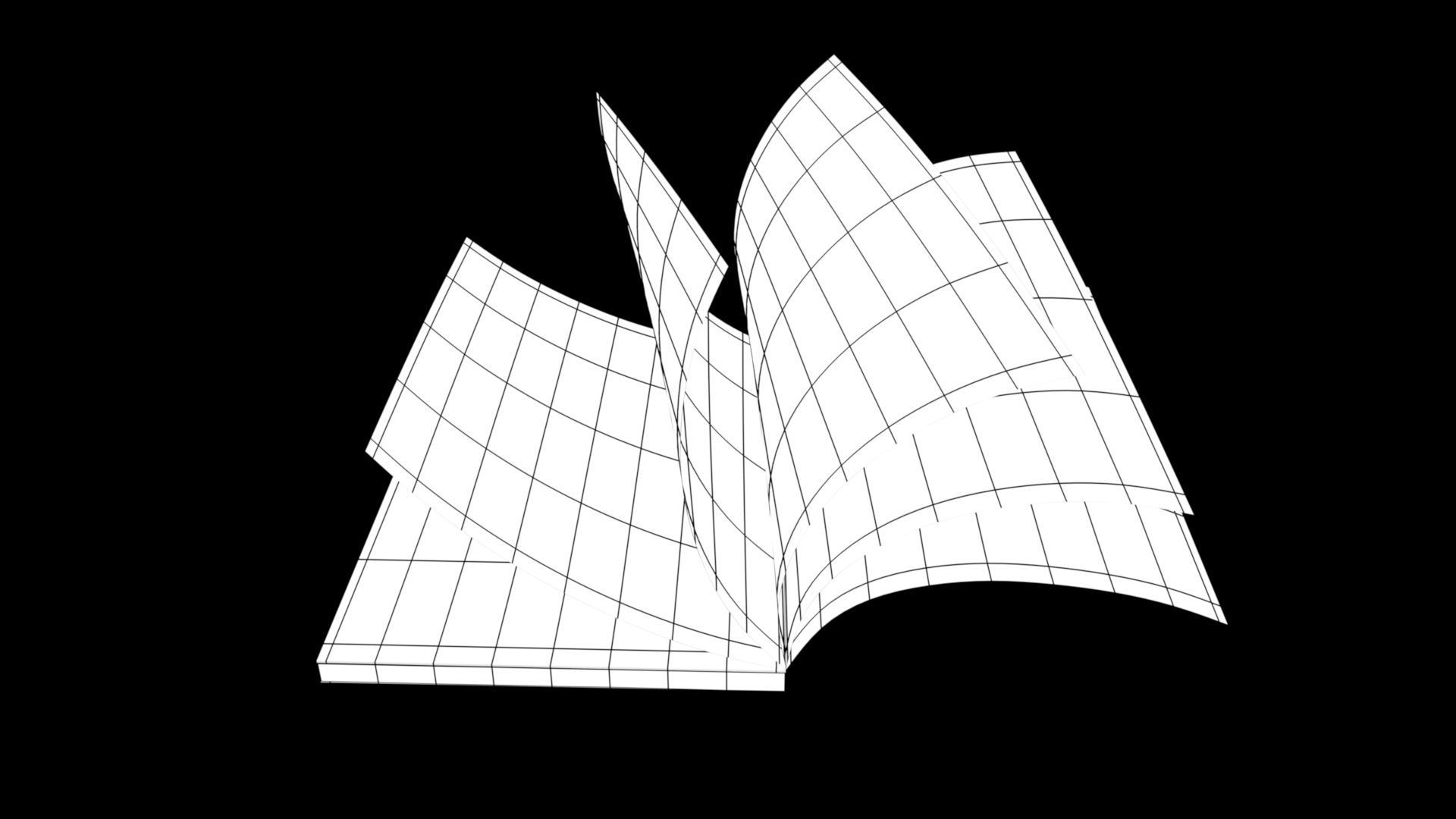 The universal model of the perfect bound book thread-bound books 3D model_9