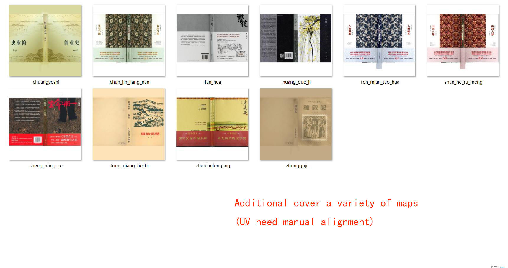 The universal model of the perfect bound book thread-bound books 3D model_11