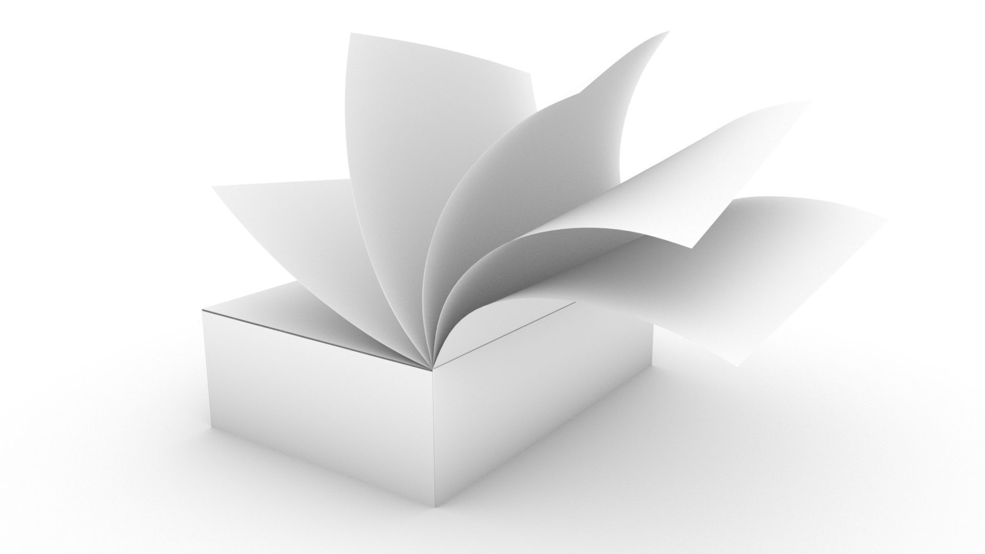 The universal model of the perfect bound book thread-bound books 3D model_8