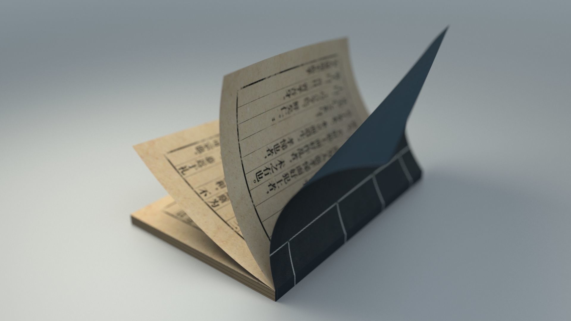 The universal model of the perfect bound book thread-bound books 3D model_3