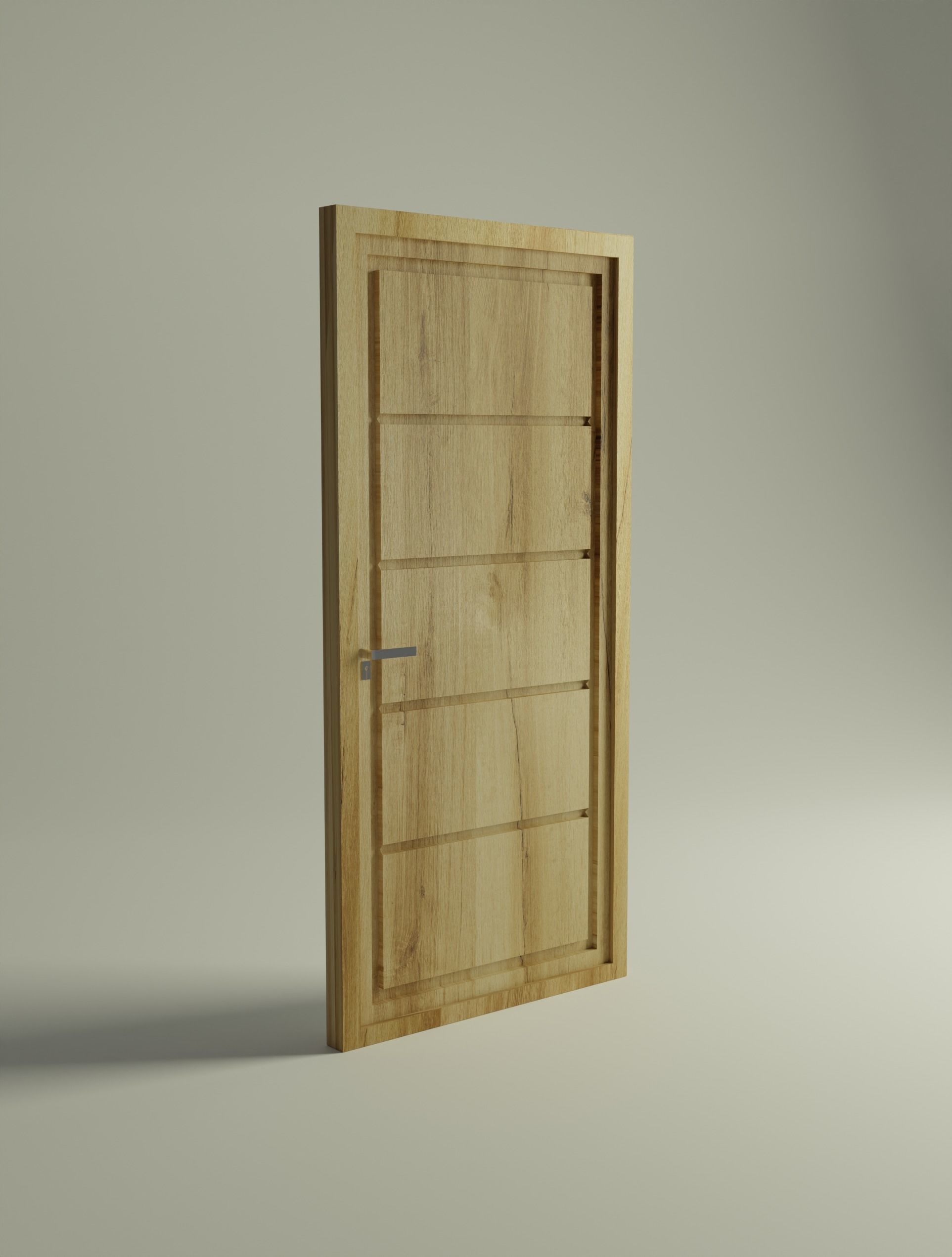 Woodern Door Low-poly 3D model_1