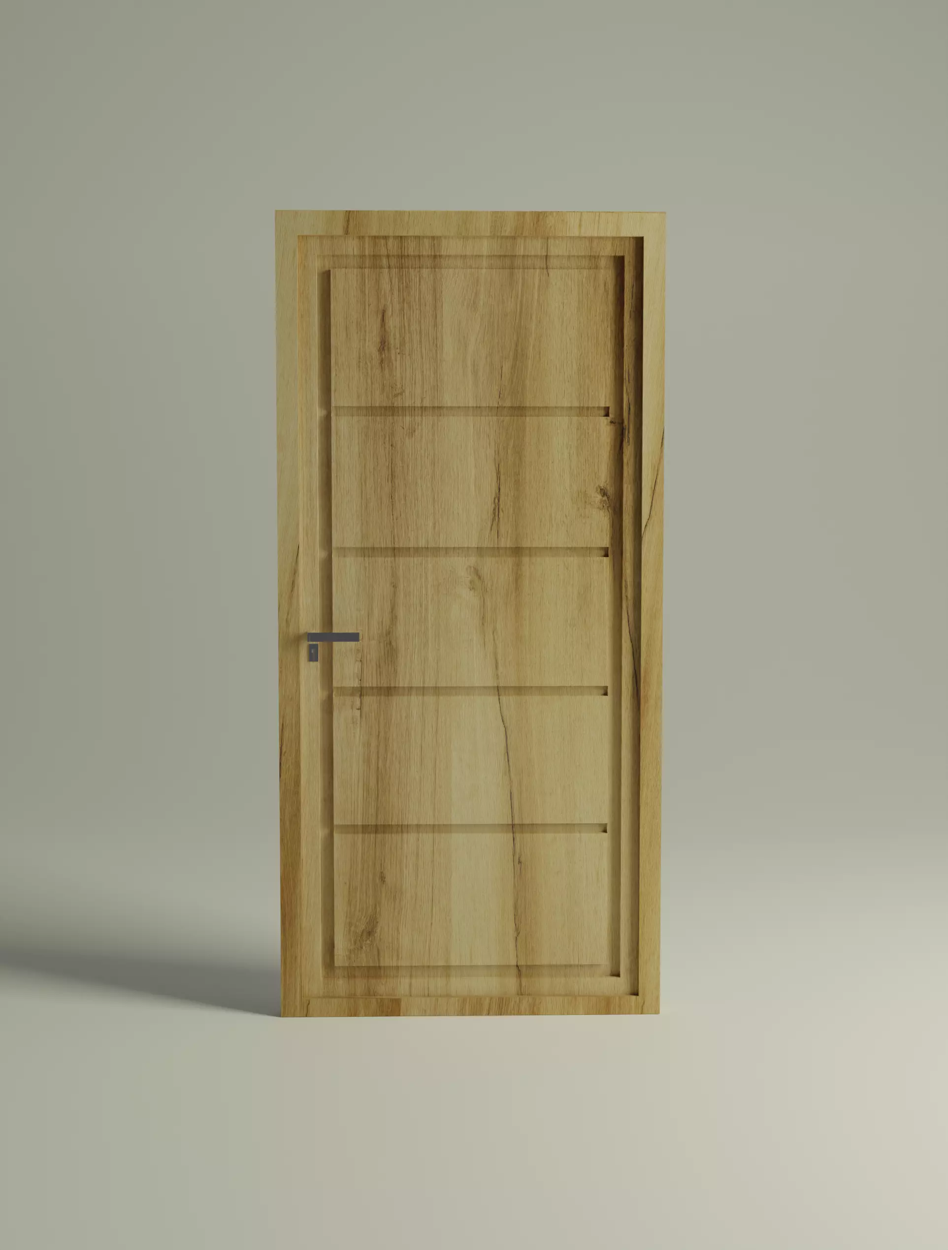 Woodern Door Low-poly 3D model_0