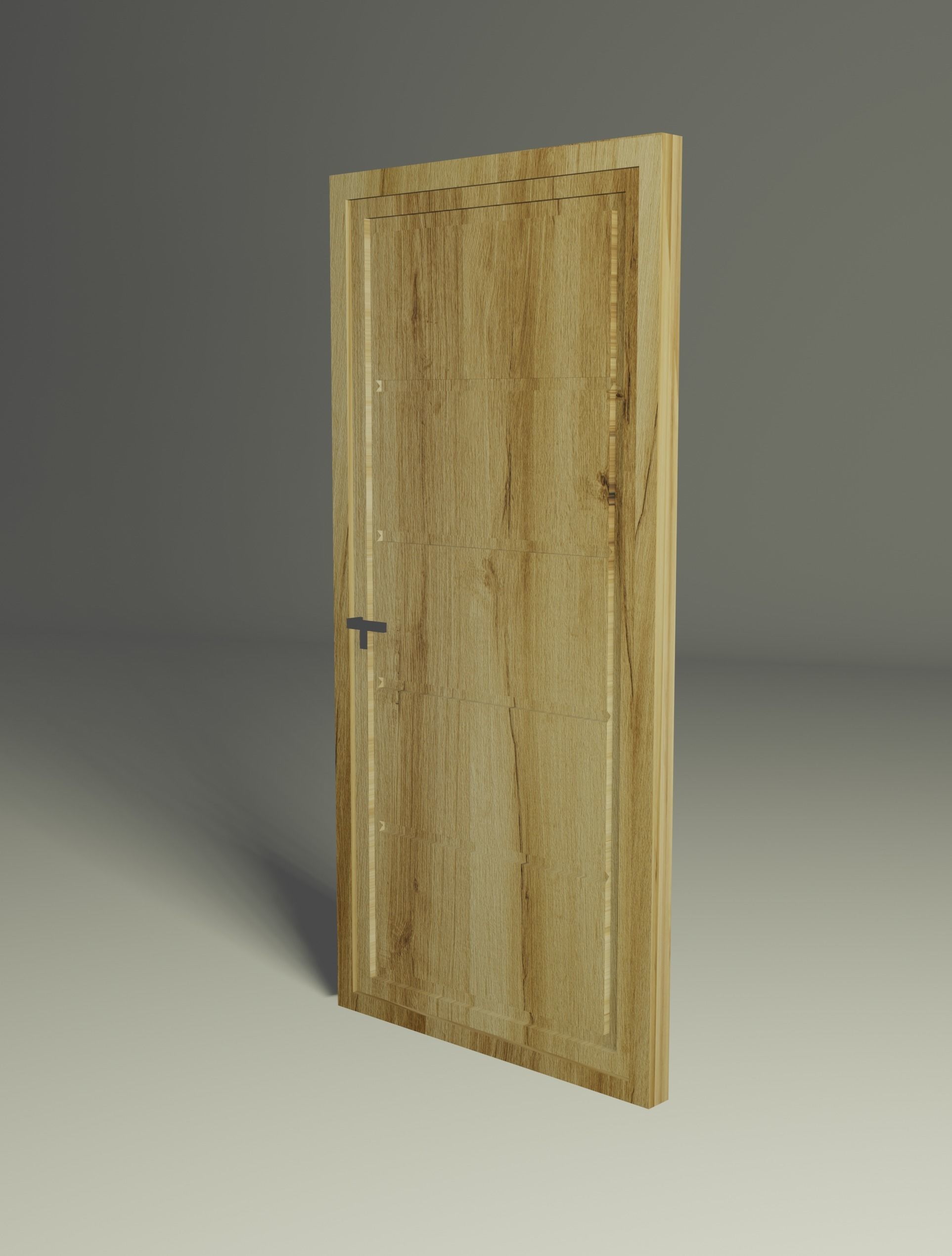 Woodern Door Low-poly 3D model_2