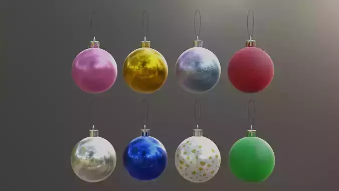 Christmas balls high-poly
