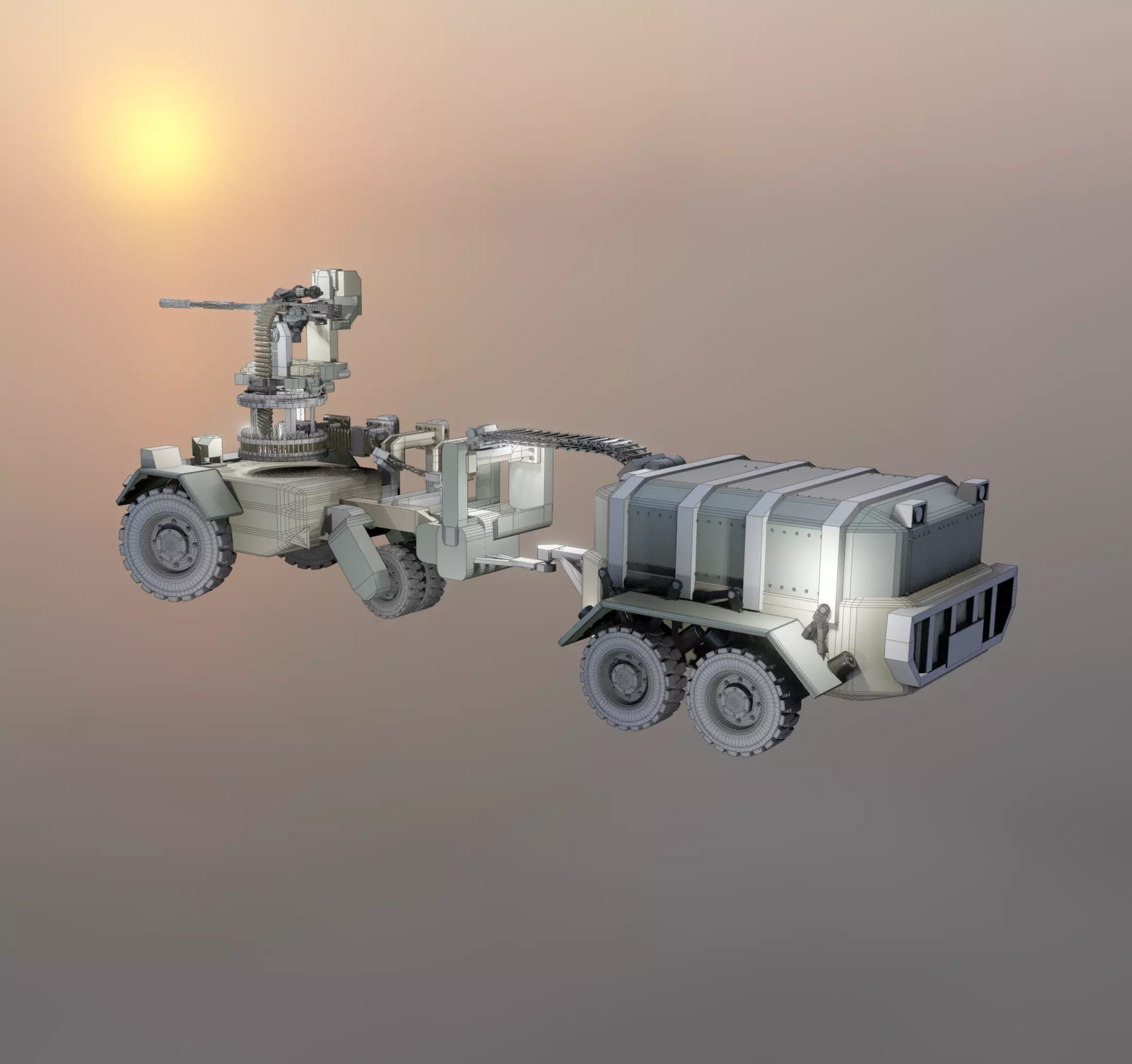Ammo Feeder Trailer Vehicle Innovative Design 3D model