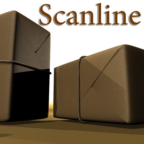 Cardboard Box Wrapped in Brown Paper - Package 3D model_9