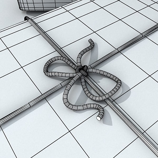 Cardboard Box Wrapped in Brown Paper - Package 3D model_11