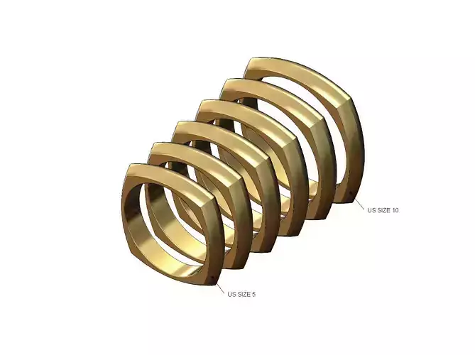 Thin rounded square stacker band US sizes 5to10
