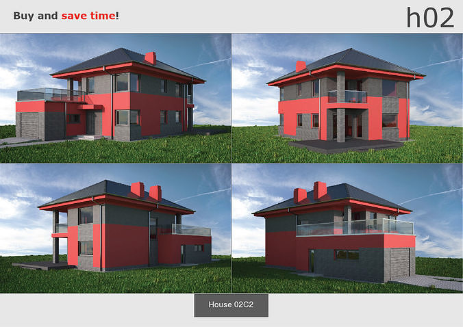 Collection of Houses 2 Full10 models 3D Model Pack 3