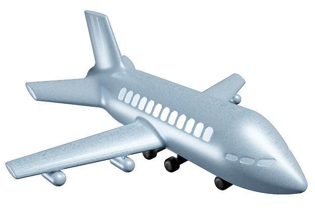 Classic Cartoon Aeroplane Low-poly 3D model_2