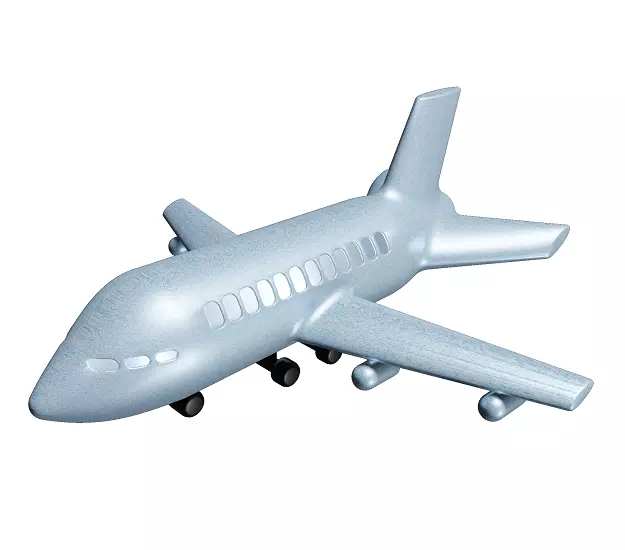 Classic Cartoon Aeroplane Low-poly 3D model_0