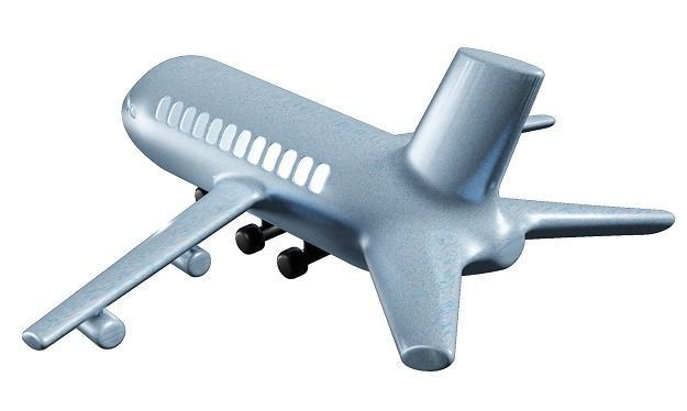 Classic Cartoon Aeroplane Low-poly 3D model_1