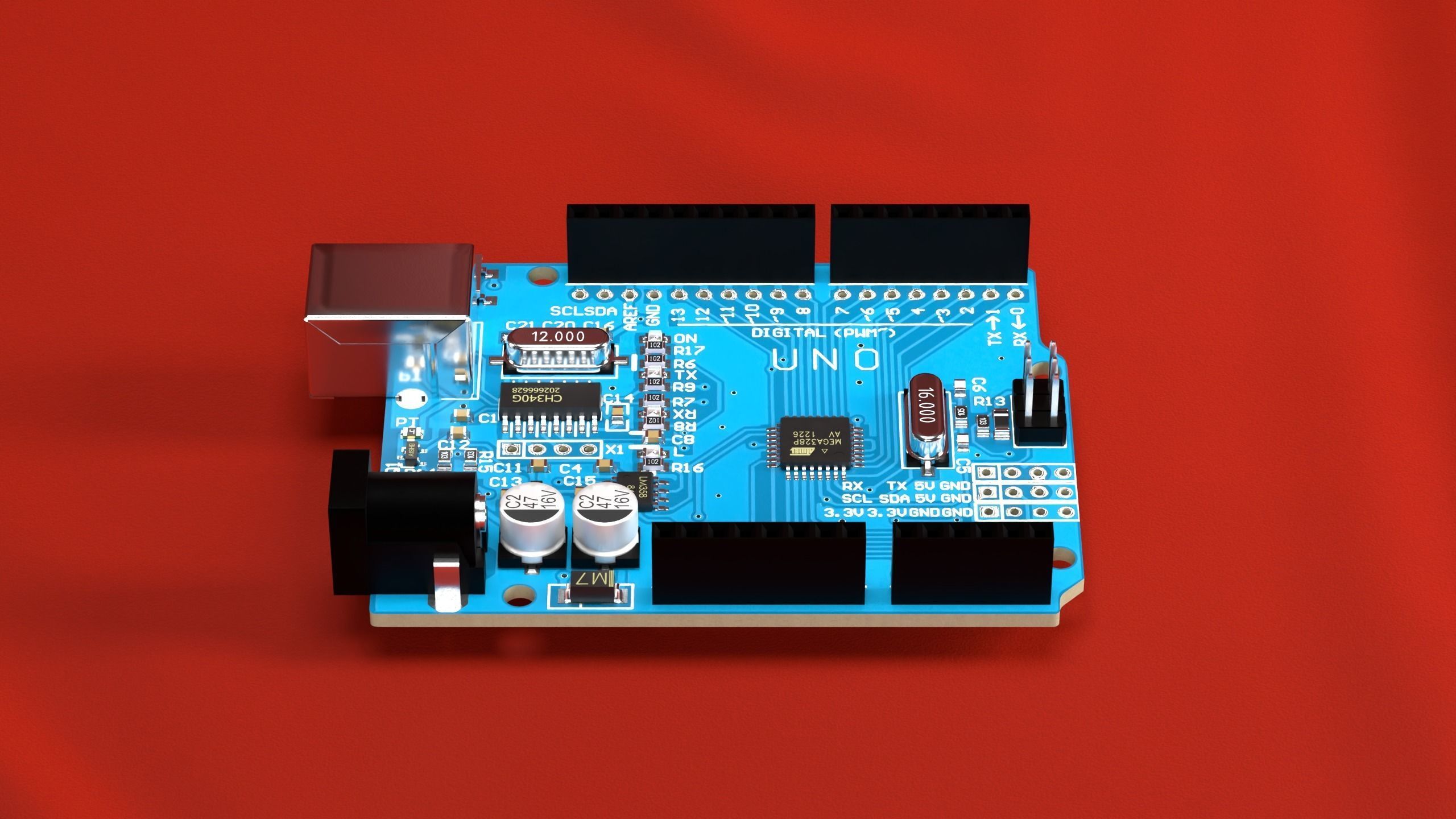 Arduino Uno R3 SMD 3D model_9