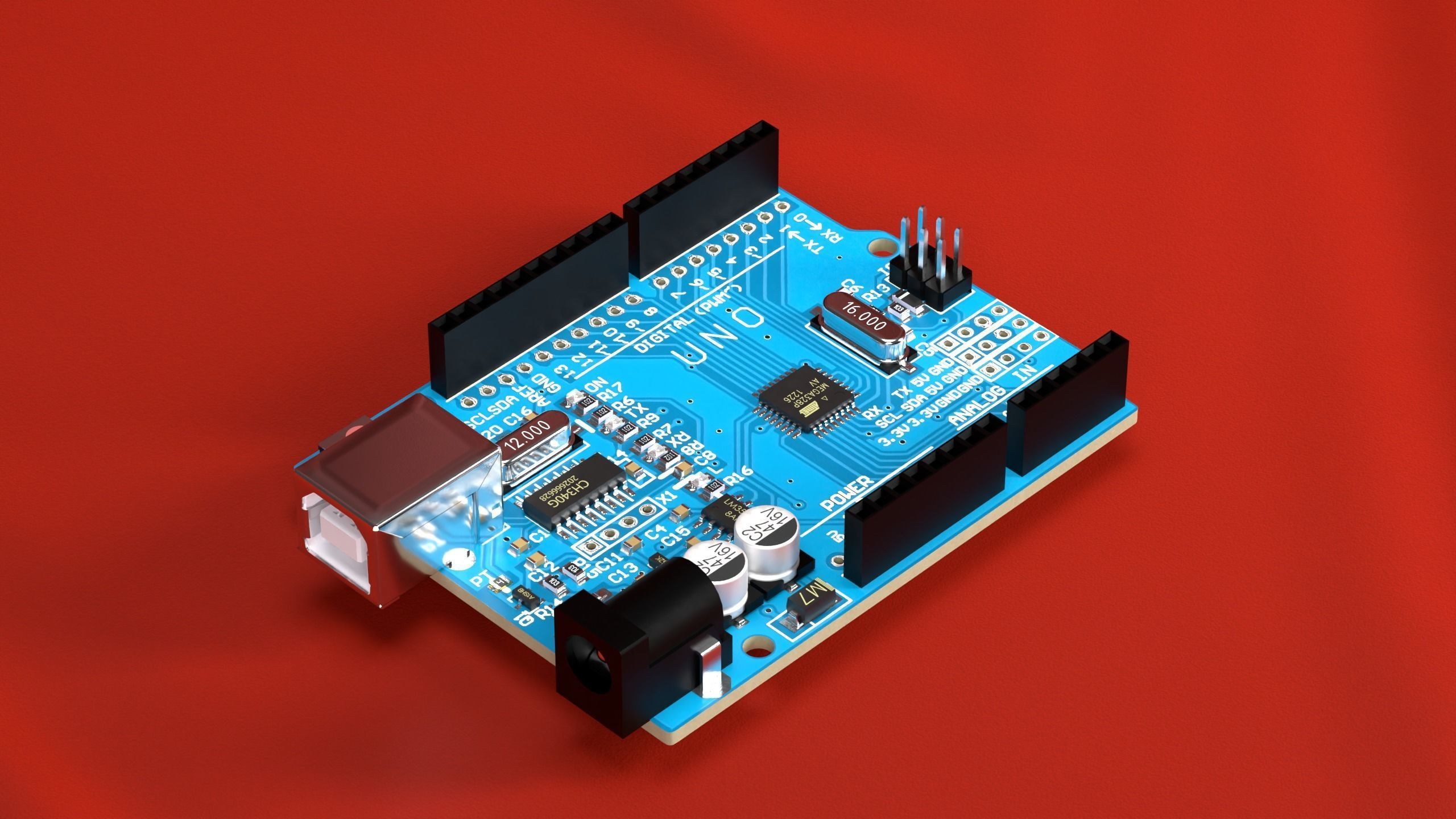 Arduino Uno R3 SMD 3D model_10