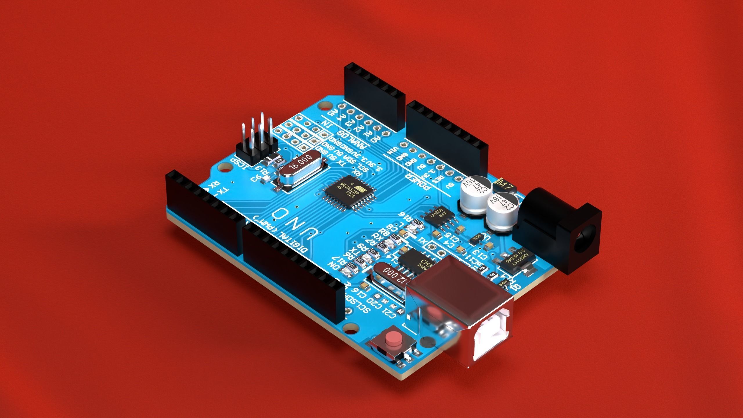 Arduino Uno R3 SMD 3D model_4