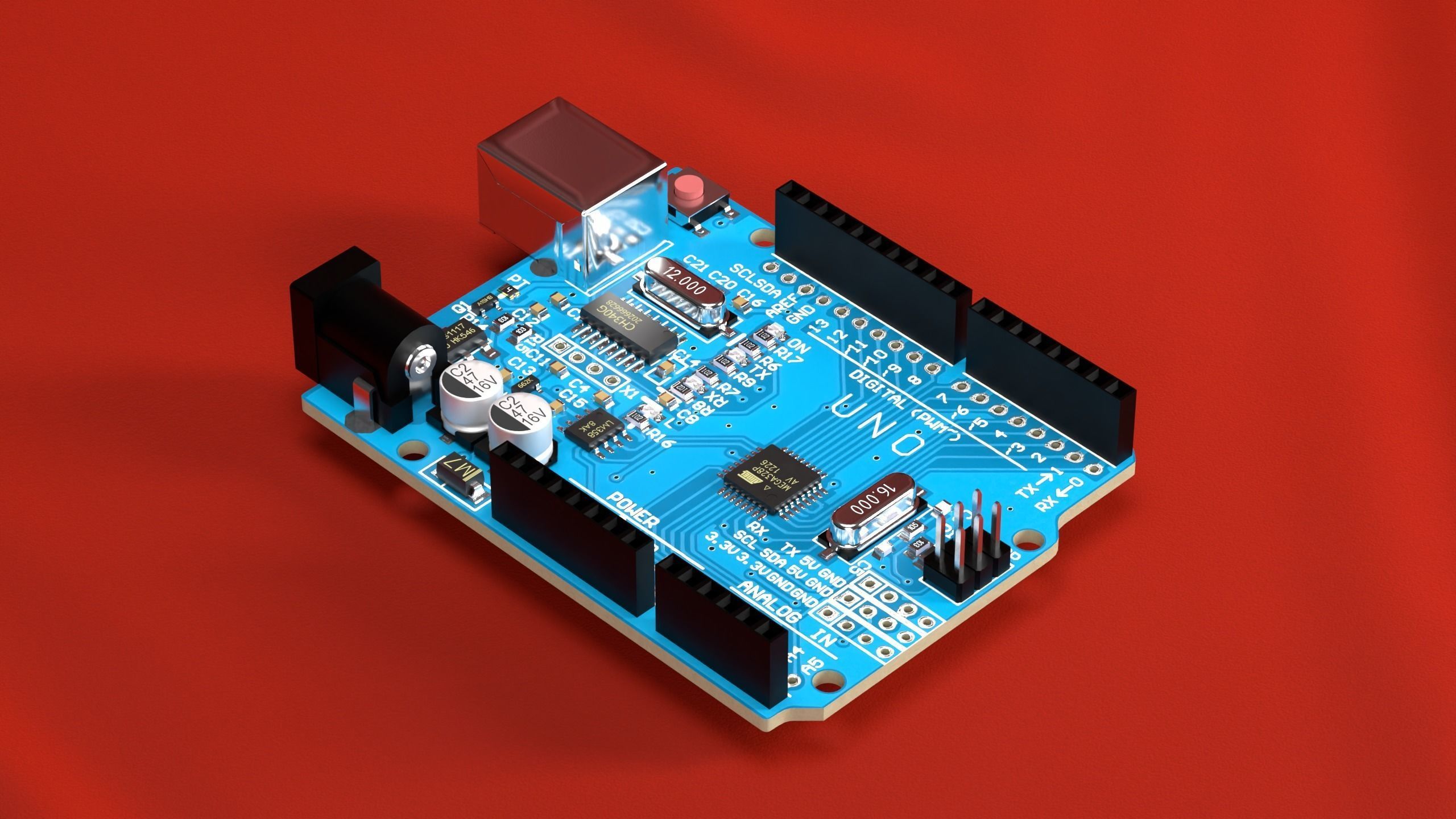 Arduino Uno R3 SMD 3D model_8